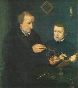 NEUFCHATEL Nicolas Portrait of Johannes Neudorfer and his Son oil painting artist